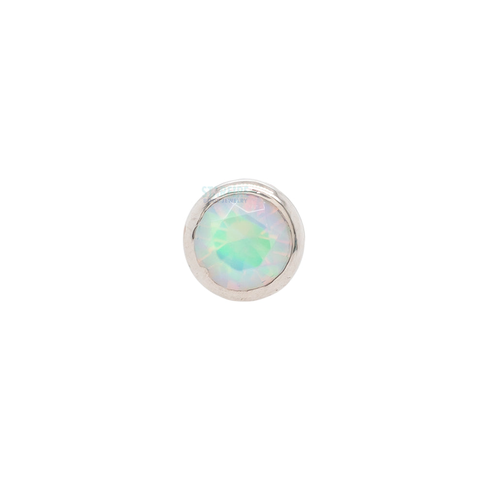 Demi Bezel-set Faceted Opal Nostril Screw