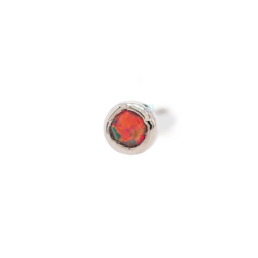 Demi Bezel-set Faceted Opal Nostril Screw