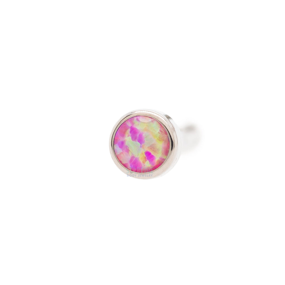 Demi Bezel-set Faceted Opal Nostril Screw