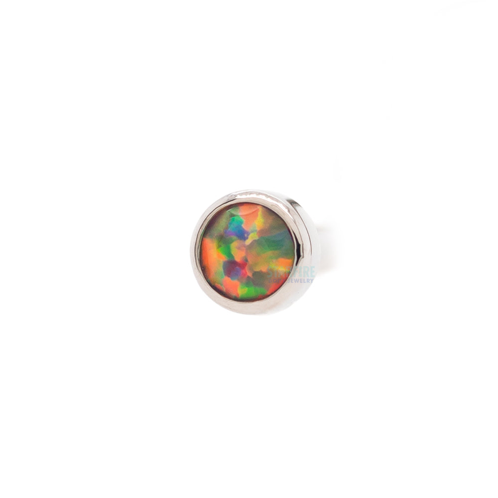 Demi Bezel-set Faceted Opal Nostril Screw