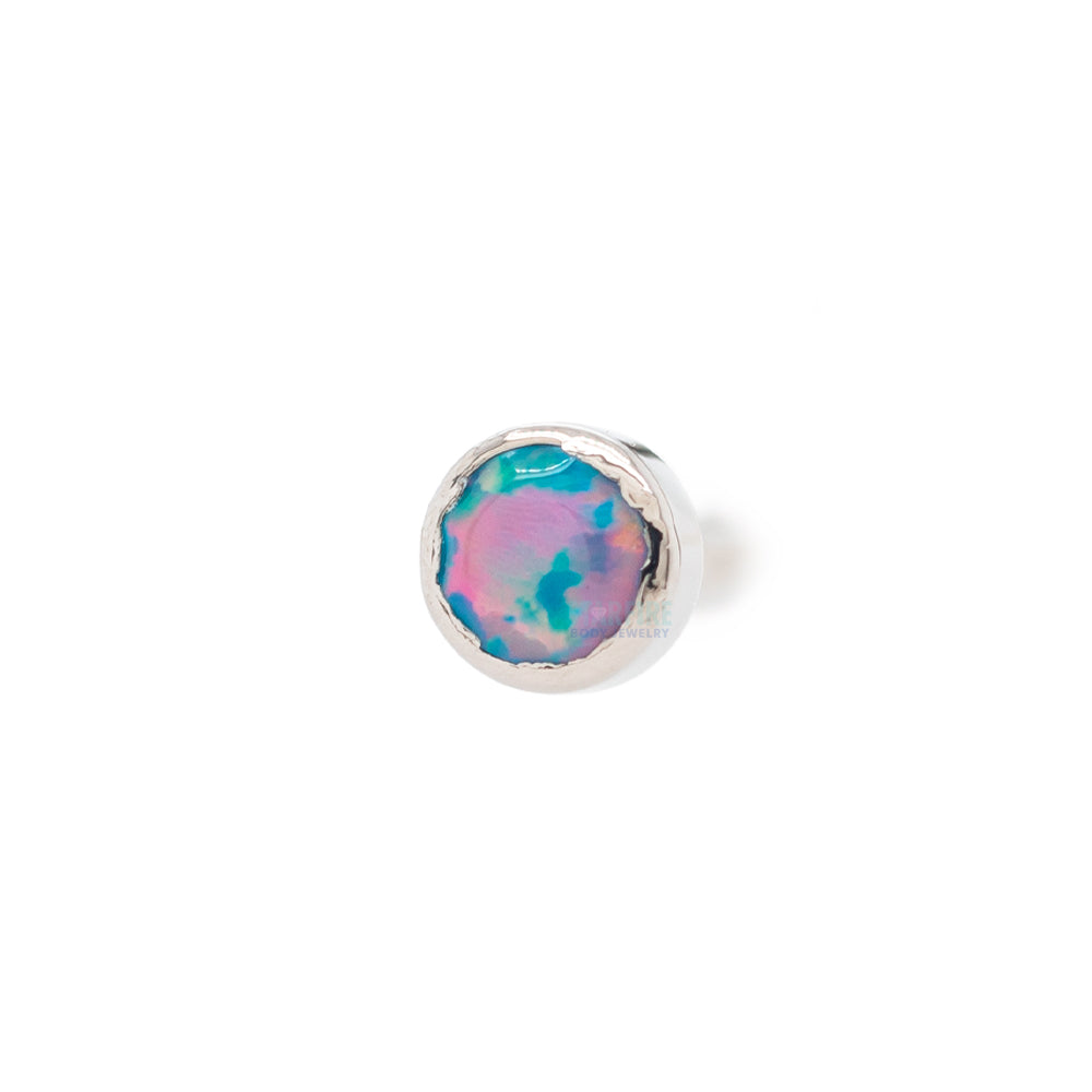 Demi Bezel-set Faceted Opal Nostril Screw