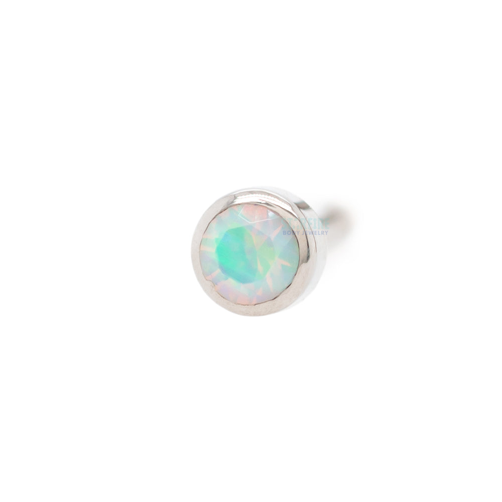 Demi Bezel-set Faceted Opal Nostril Screw