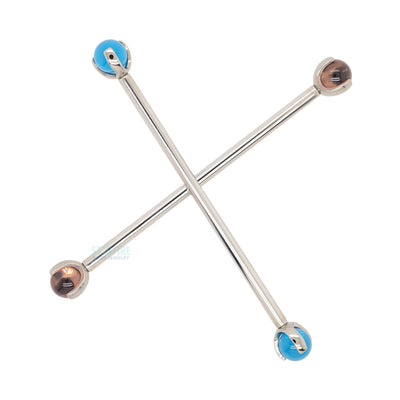 Ceramic Ball in Prong's Industrial Barbell