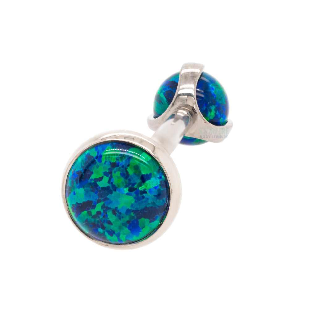 Opal Cabochon & Ball in Prong's Tongue Barbell
