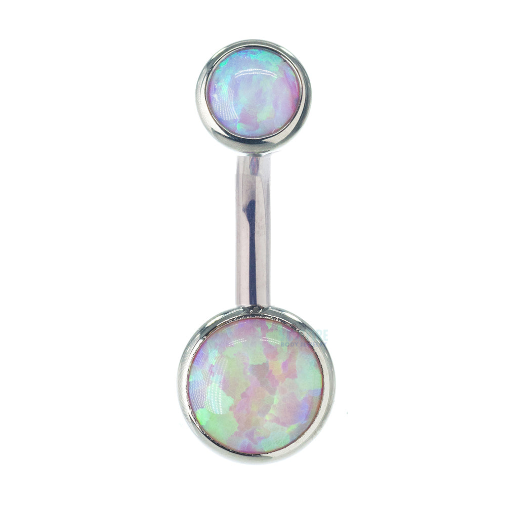 Bezel-set Opal Cabochon Navel Curve