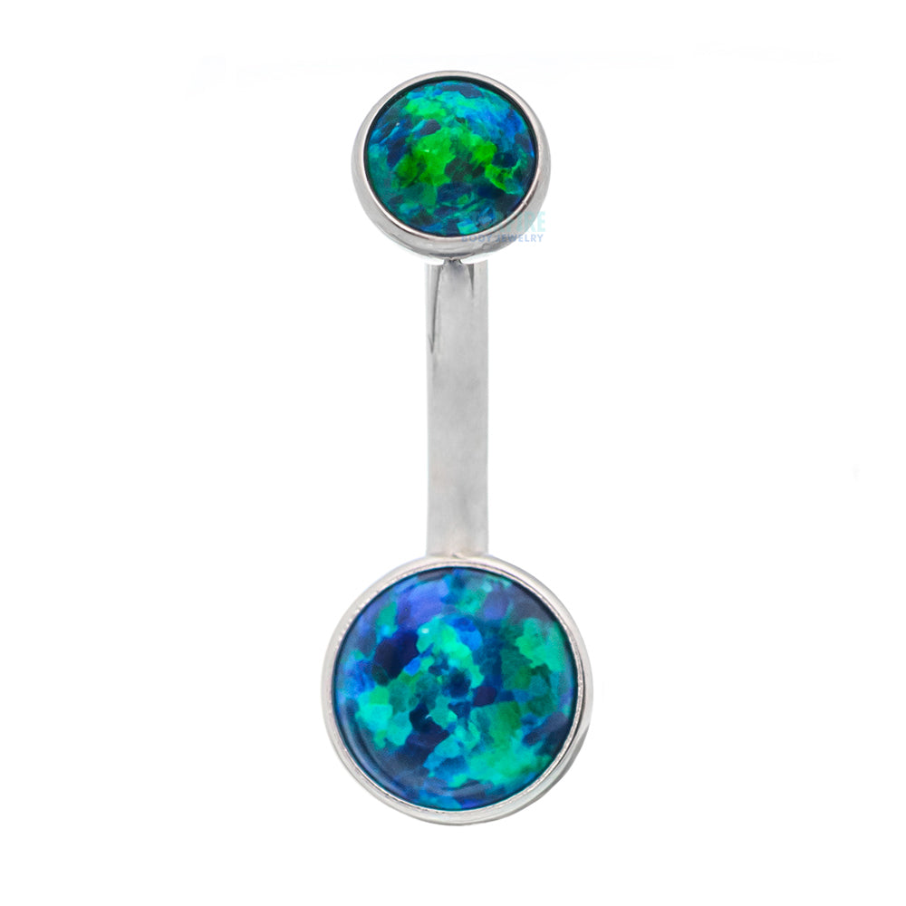Bezel-set Opal Cabochon Navel Curve