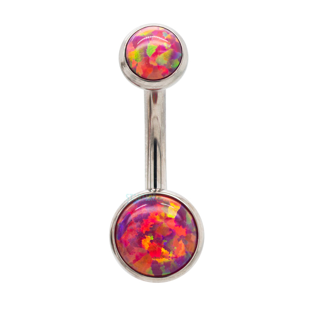 Bezel-set Opal Cabochon Navel Curve