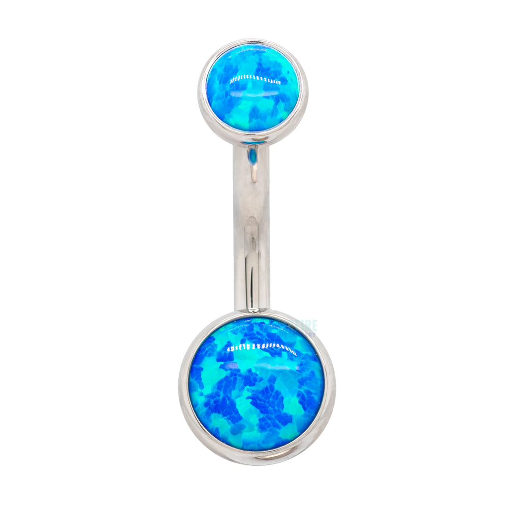 Bezel-set Opal Cabochon Navel Curve