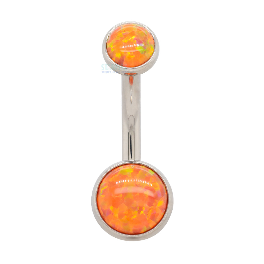 Bezel-set Opal Cabochon Navel Curve
