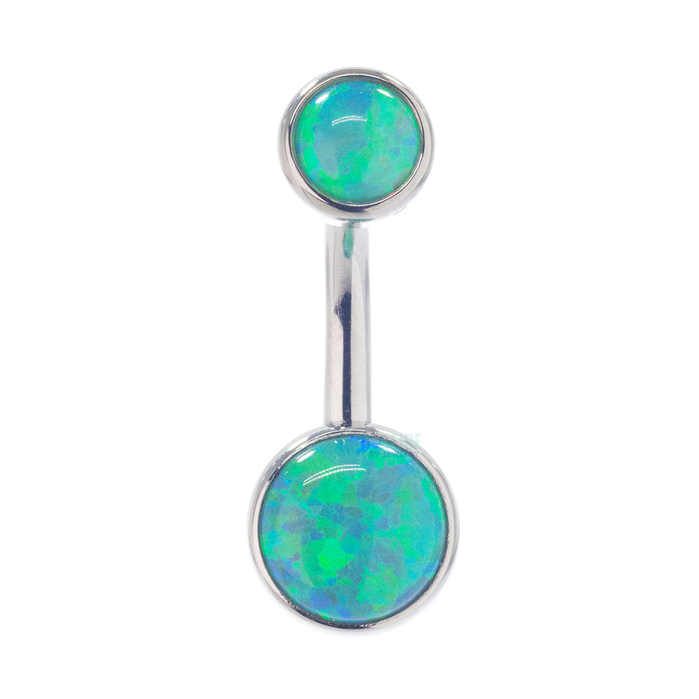 Bezel-set Opal Cabochon Navel Curve