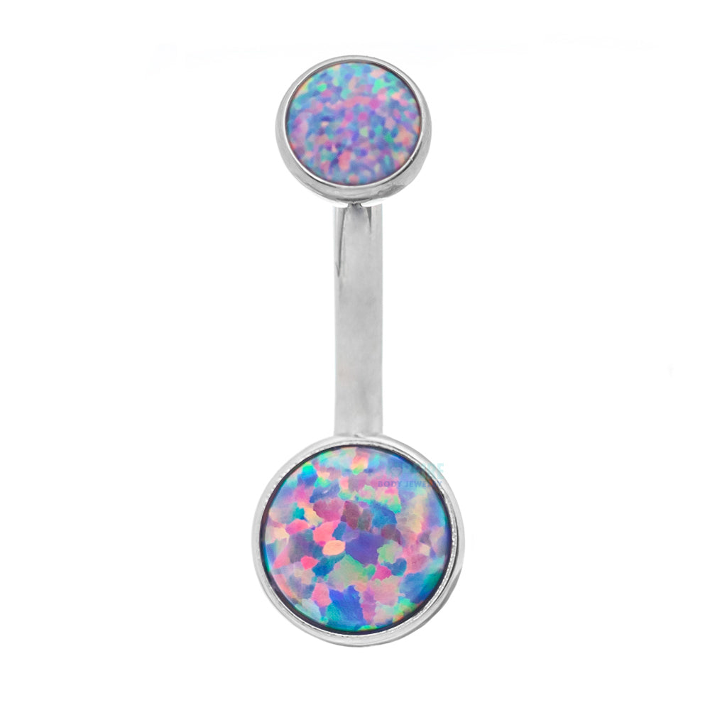 Bezel-set Opal Cabochon Navel Curve