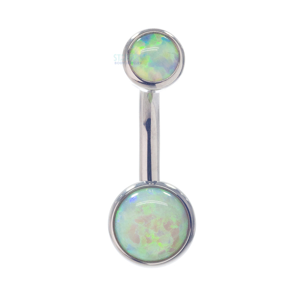 Bezel-set Opal Cabochon Navel Curve