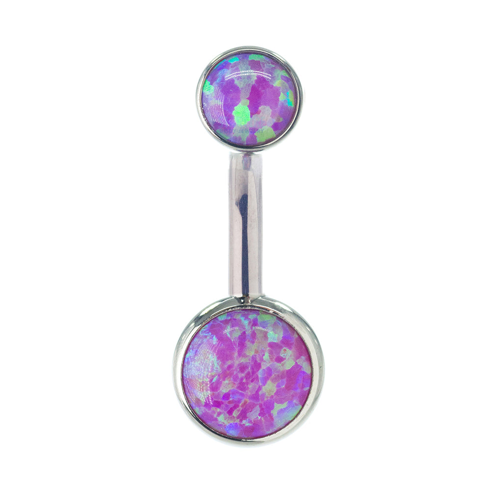 Bezel-set Opal Cabochon Navel Curve