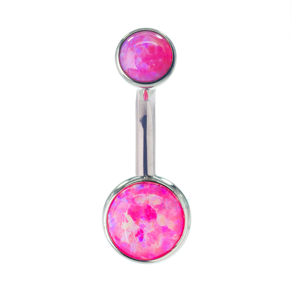 Bezel-set Opal Cabochon Navel Curve