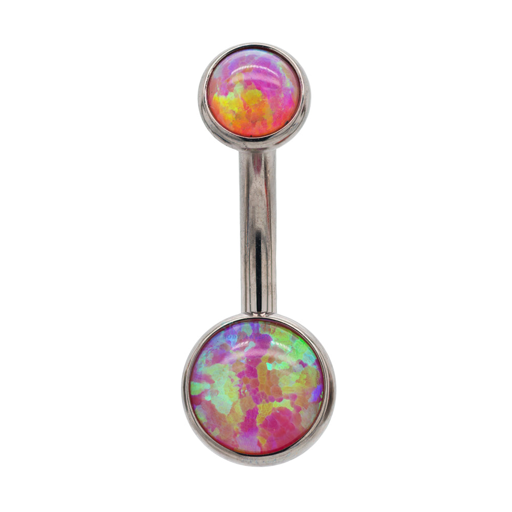 Bezel-set Opal Cabochon Navel Curve