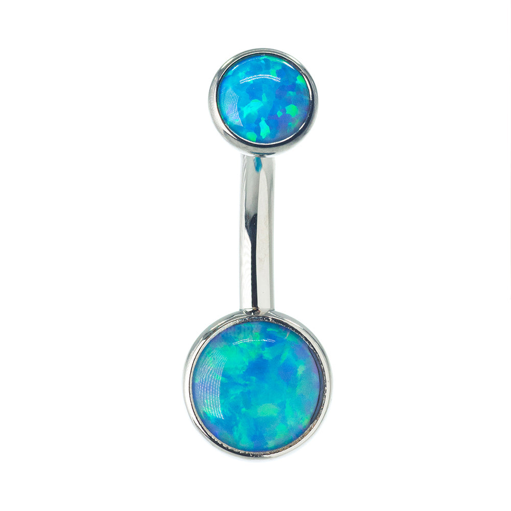 Bezel-set Opal Cabochon Navel Curve