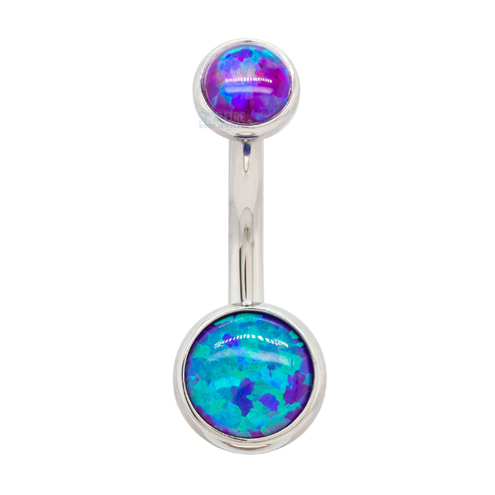 Bezel-set Opal Cabochon Navel Curve