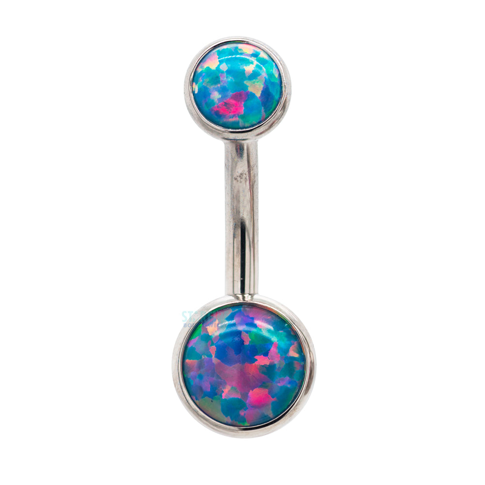 Bezel-set Opal Cabochon Navel Curve