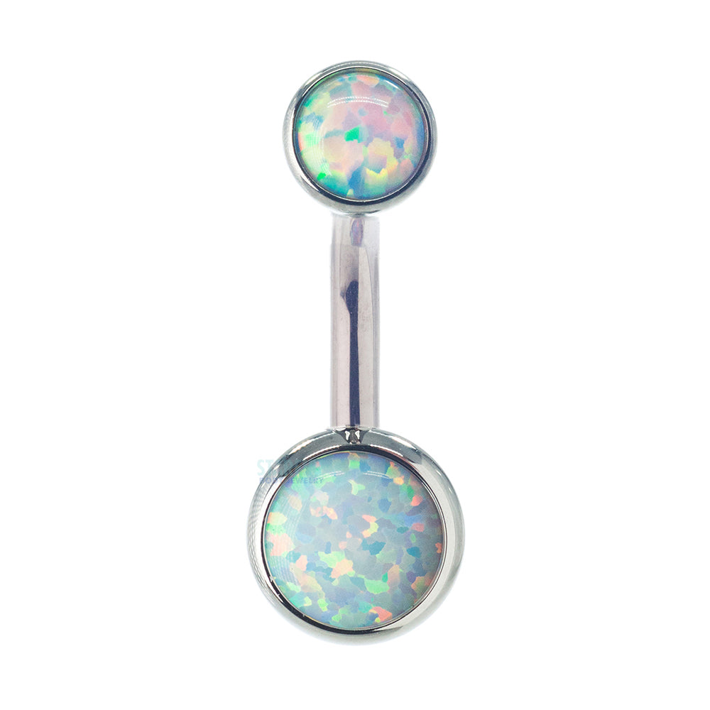 Bezel-set Opal Cabochon Navel Curve