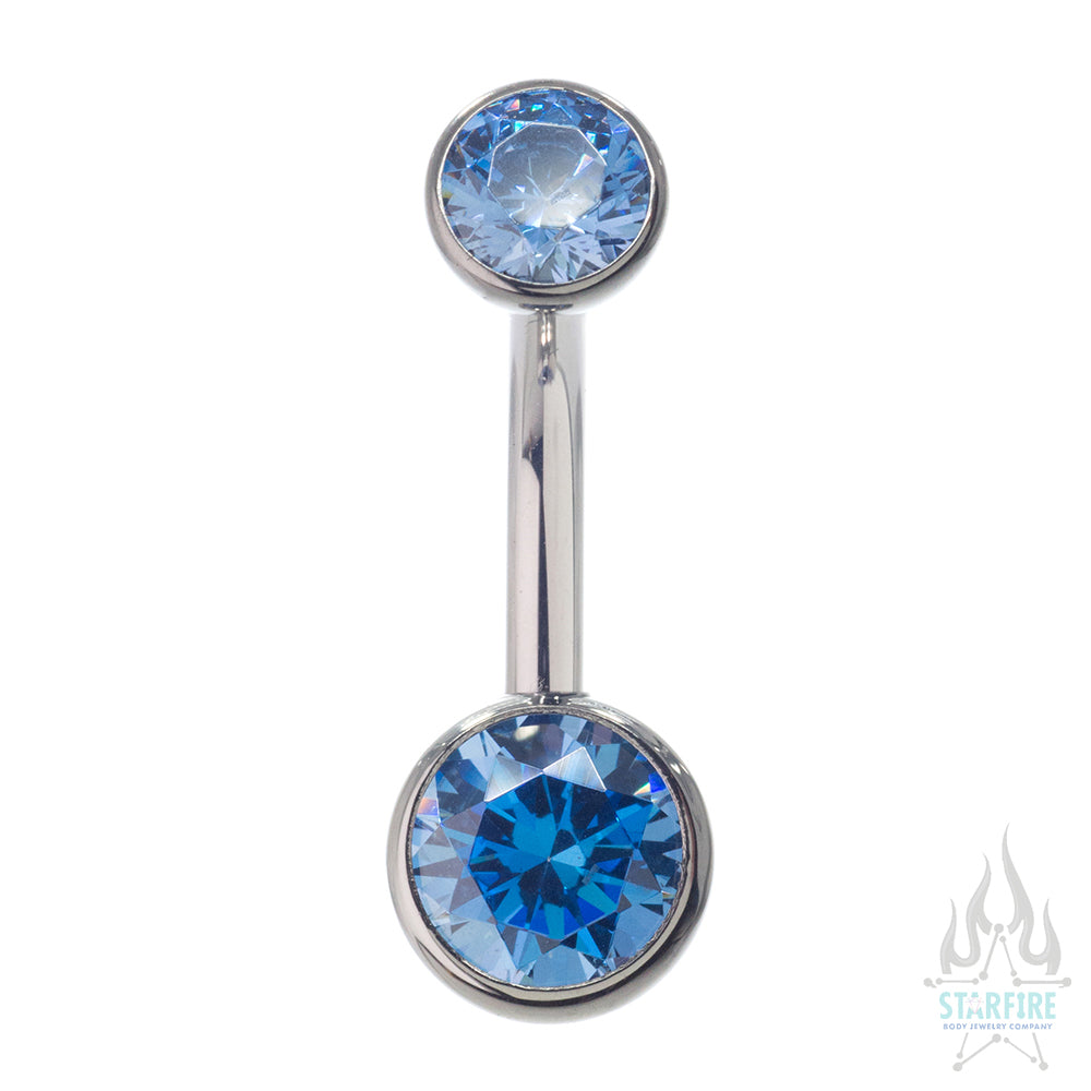 Bezel-set Faceted Gem Navel Curve