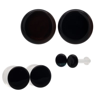 Glass Colorfront Plugs - Black