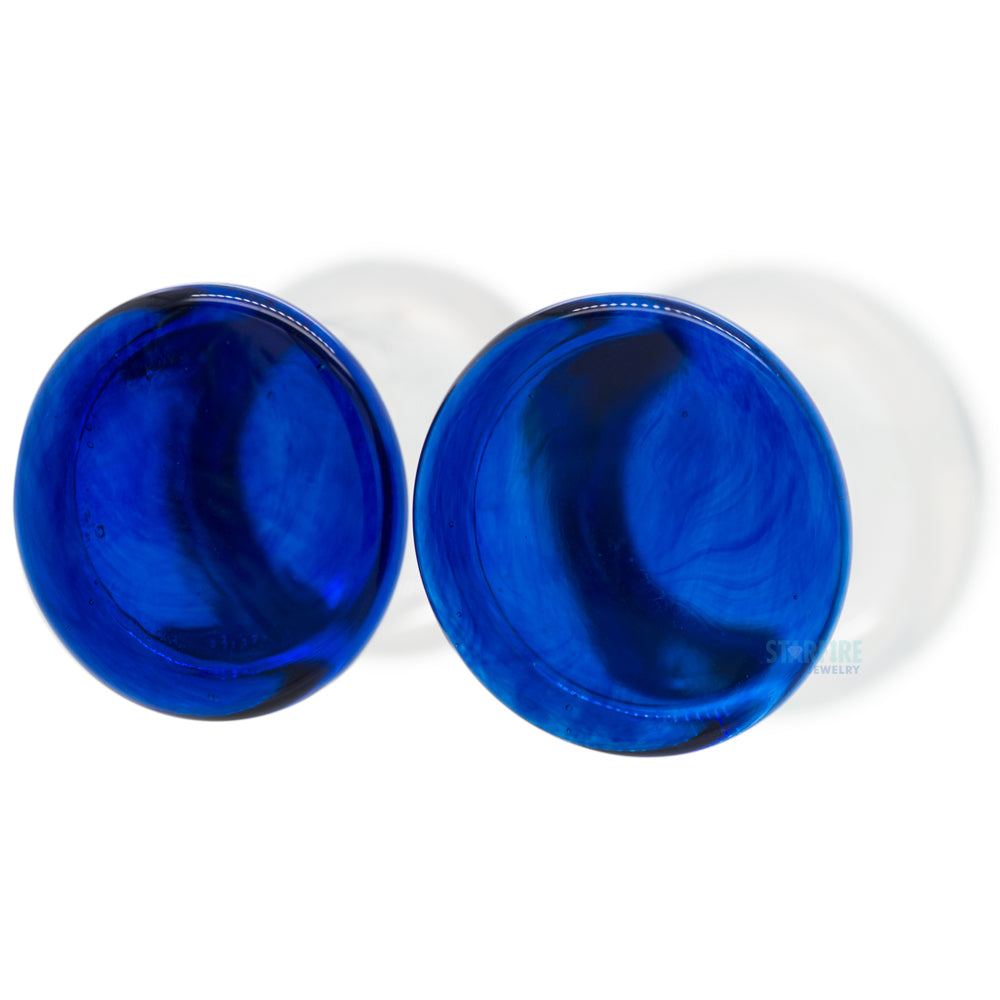 Glass Colorfront Plugs - Cobalt Blue