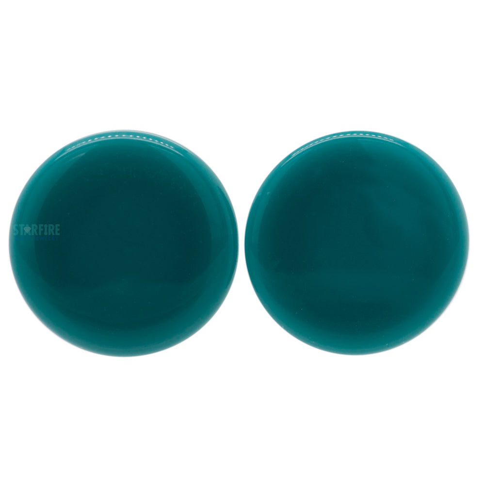 Glass Colorfront Plugs - Light Aqua
