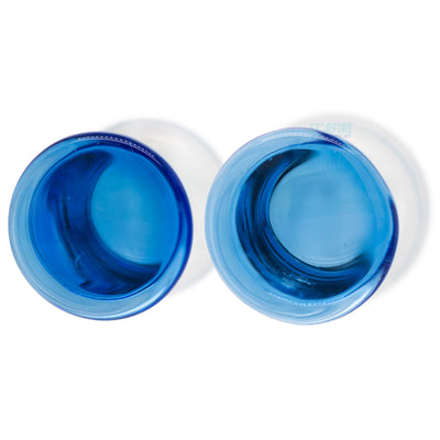 Glass Colorfront Plugs - Light Cobalt Blue