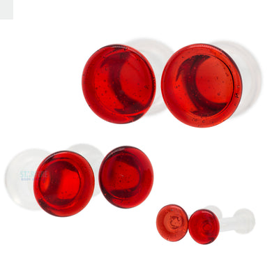 Glass Colorfront Plugs - Ruby