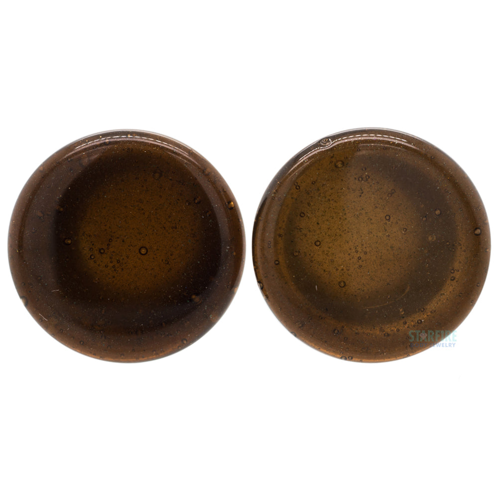 Glass Colorfront Plugs - Sparkle Brown