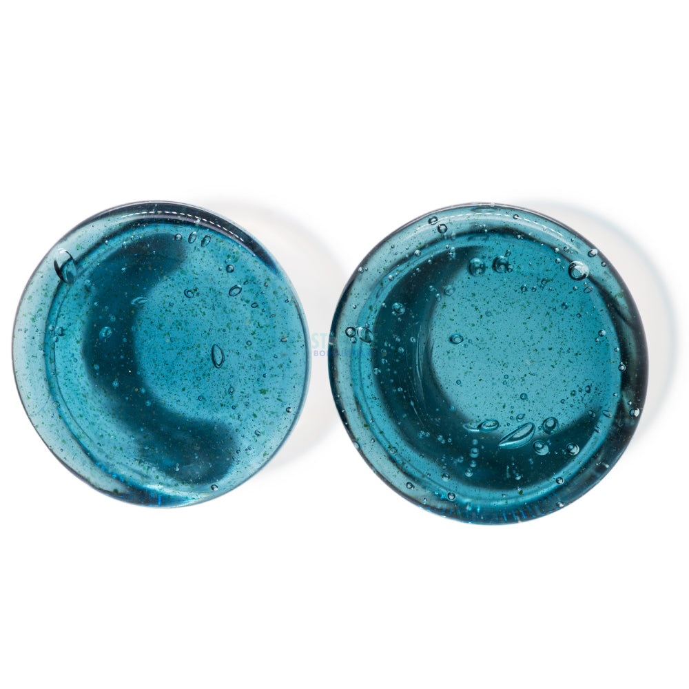 Glass Colorfront Plugs - Translucent Sparkle Blue