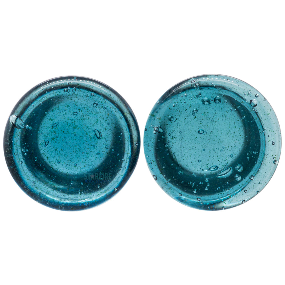 Glass Colorfront Plugs - Translucent Sparkle Blue