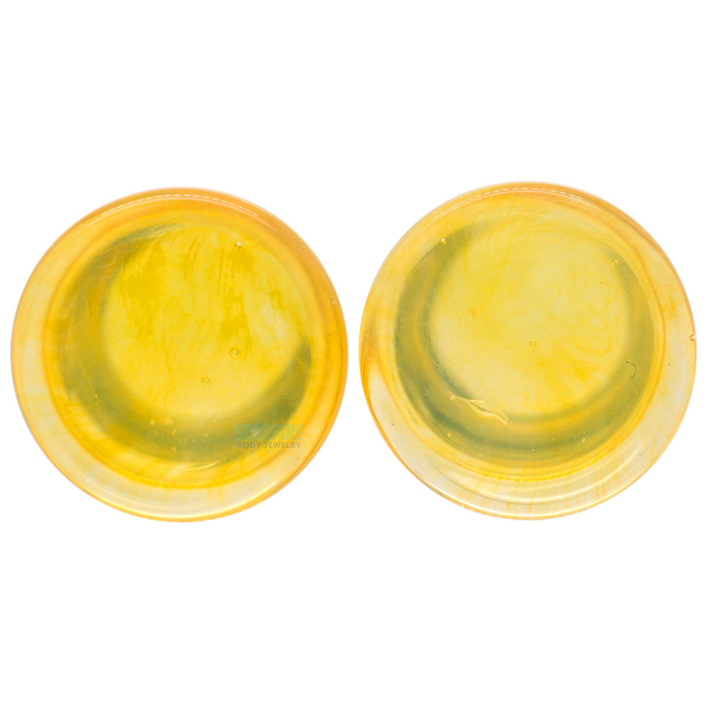 Glass Colorfront Plugs - Translucent Yellow