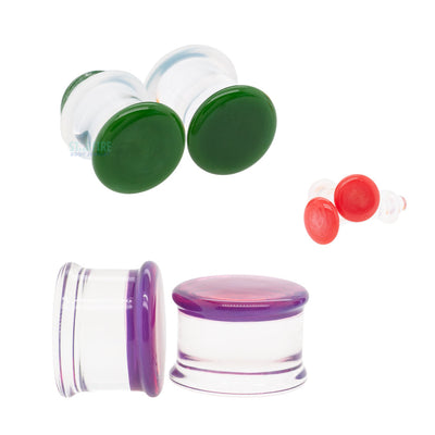 Glass Colorfront Plugs - Pink Slime