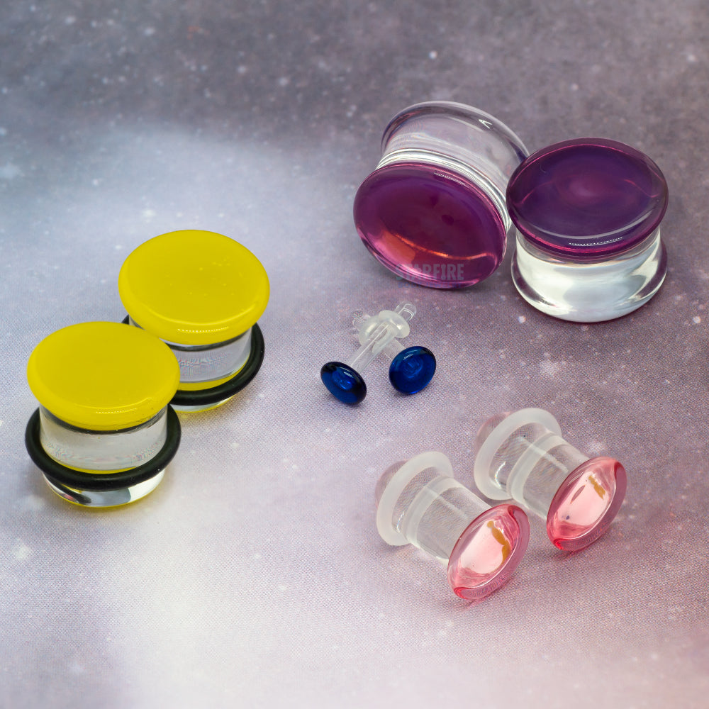 Glass Colorfront Plugs - Ruby