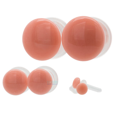 Glass Color Front Plugs - Flesh