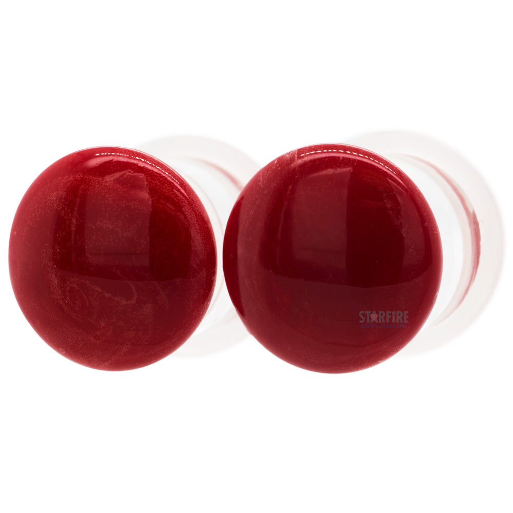 Glass Color Front Plugs - Red