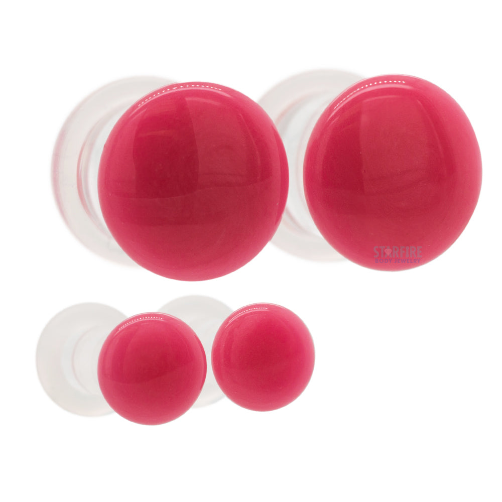 Glass Color Front Plugs - Rose