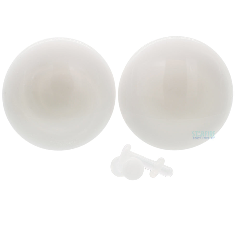 Glass Color Front Plugs - White