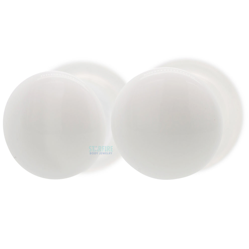 Glass Color Front Plugs - White