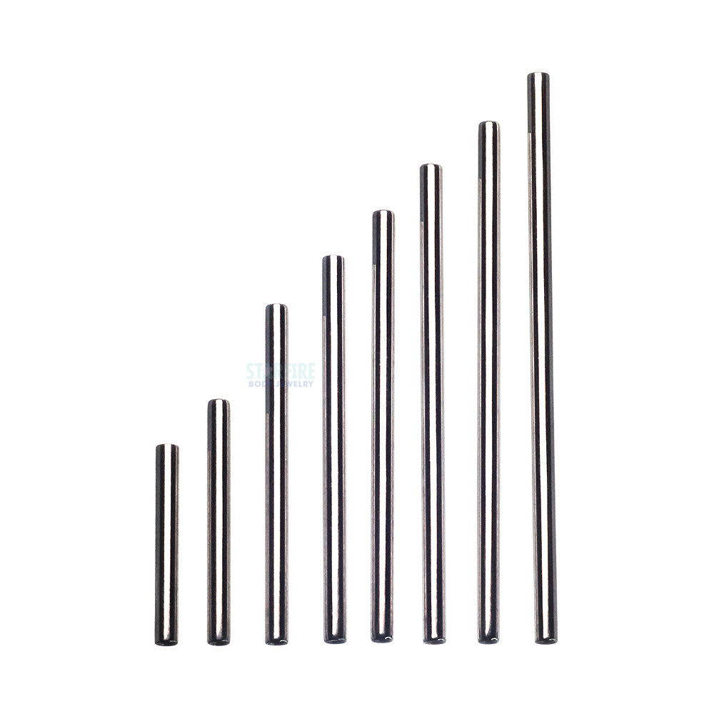 Stainless Steel Threaded Straight Barbell Shaft - 16 ga.