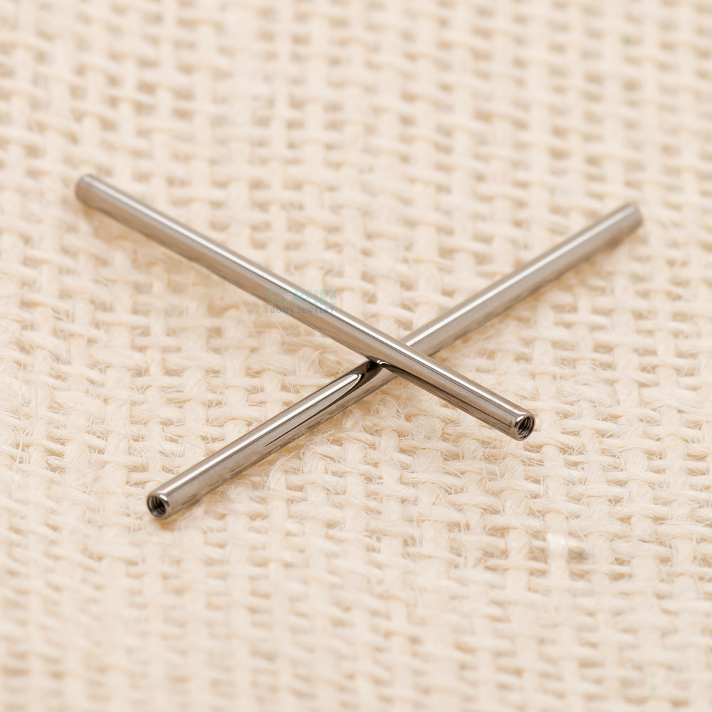 Titanium Threaded Straight Barbell Shaft  - 14 ga.