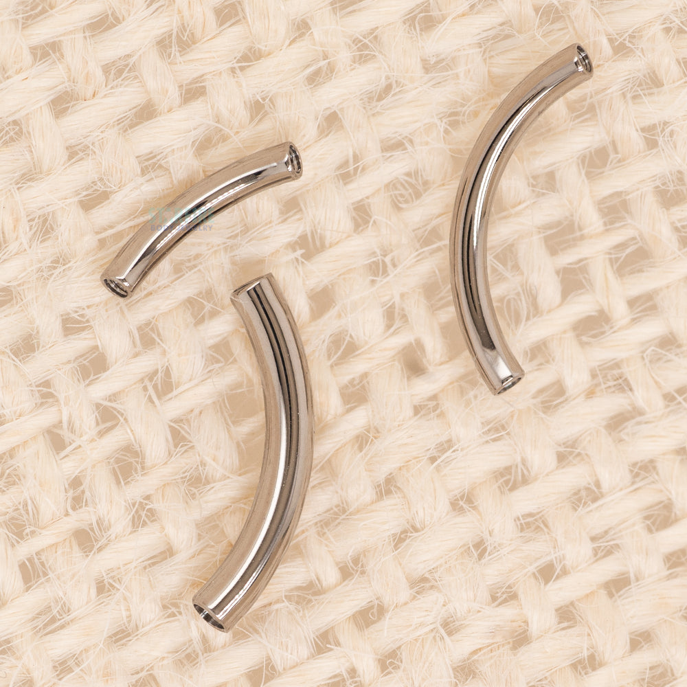 Titanium Threaded Curved Barbell Shaft
