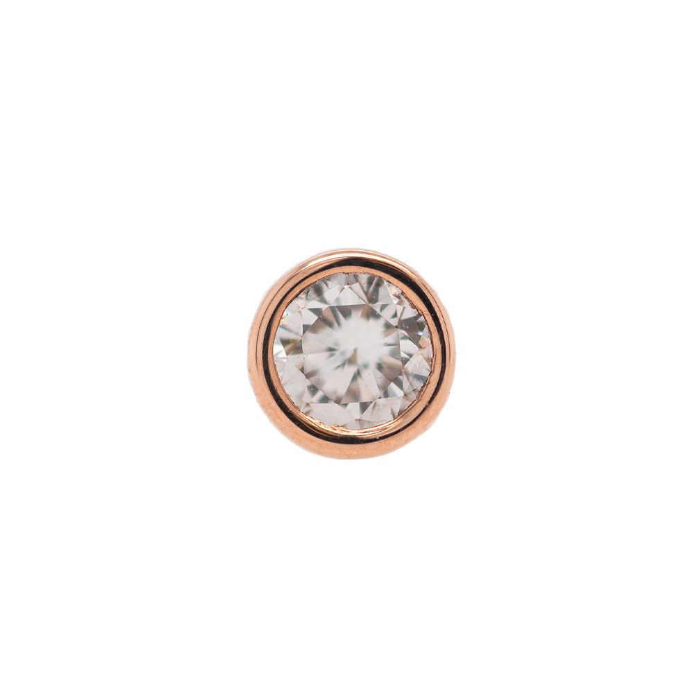 Bezel-Set Threaded End in Gold & Platinum with White Diamond