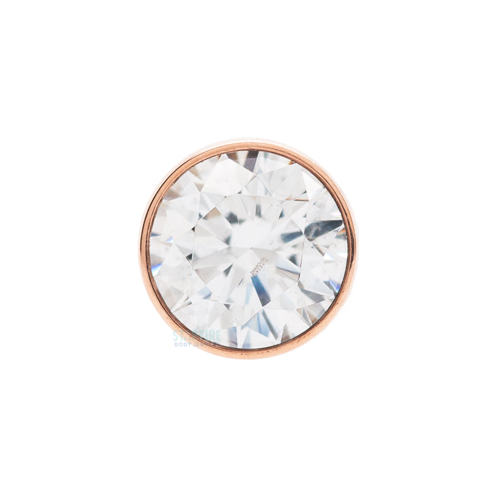 threadless: Bezel-Set White CZ Pin in Gold & Platinum