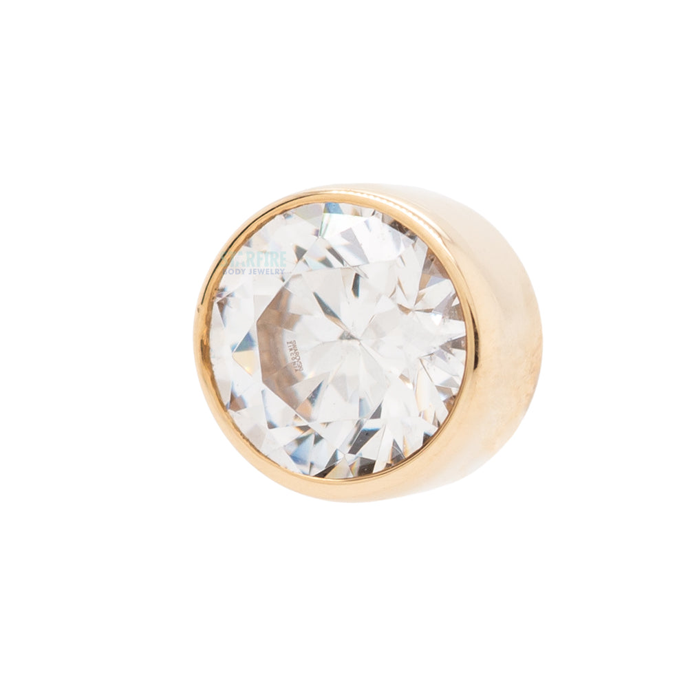 threadless: Bezel-Set White CZ Pin in Gold & Platinum