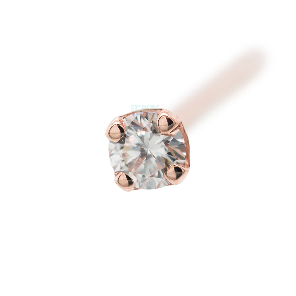 Four Prong Nostril Screw in Gold & Platinum with DIAMOND