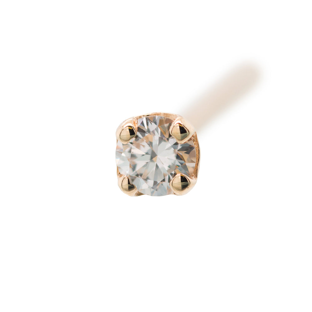 Four Prong Nostril Screw in Gold & Platinum with DIAMOND