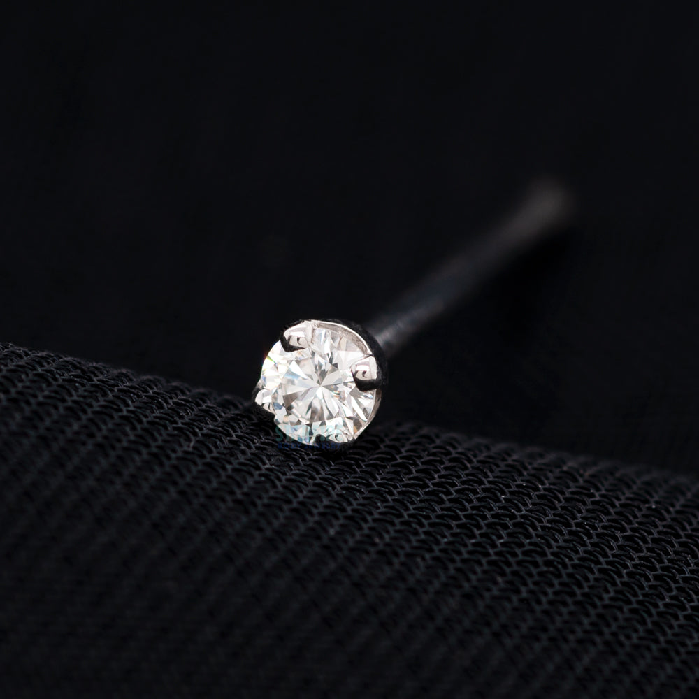 Four Prong Nostril Screw in Gold & Platinum with DIAMOND