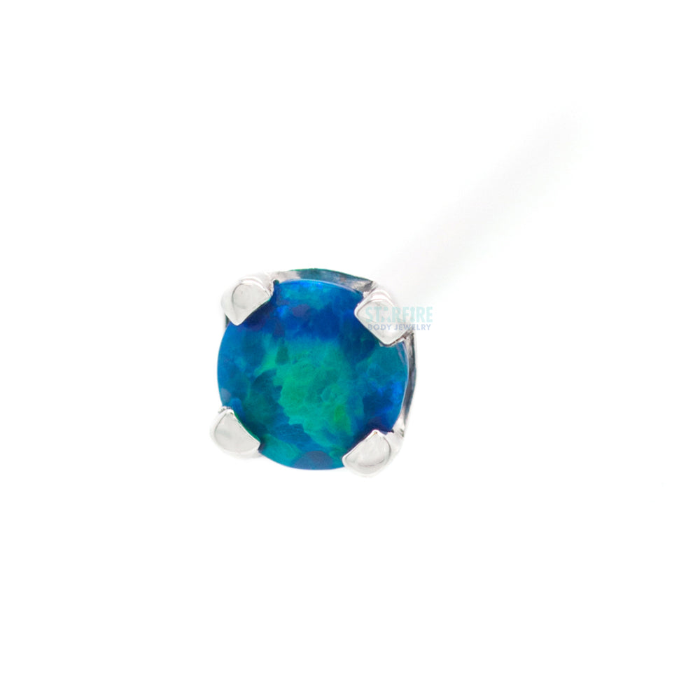Four Prong Nostril Screw in Gold with Faceted Black Opal